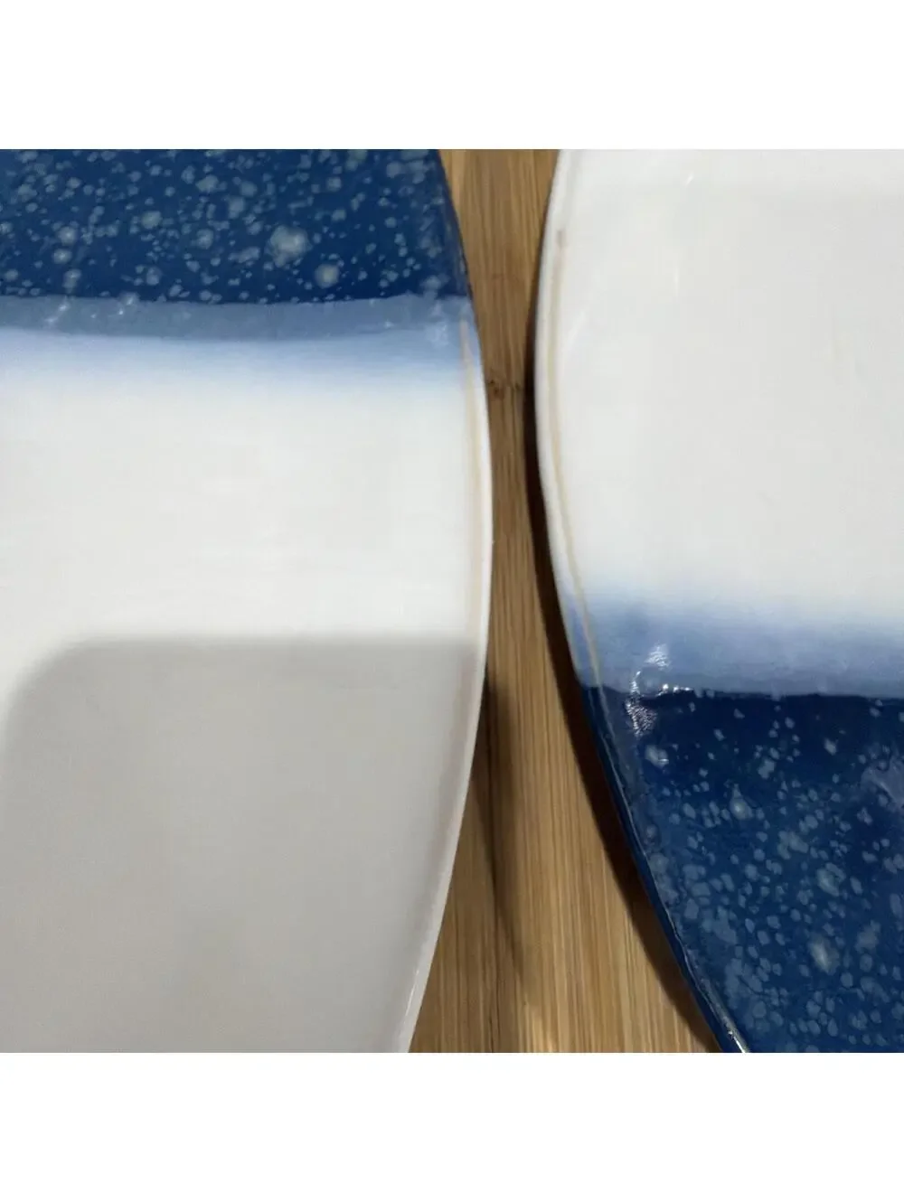 Set of 4 Vintage SANGO Metallic (Ocean) Blue 4766 Square Dinner Plates Dish 11”